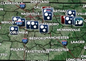 Hail damage across Middle Tennessee, including Lebanon, Bell Buckle, College Grove, and Fairview.